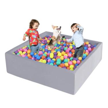 Imagem de Poço de bolas de espuma CALEPTONG 120x120x35 cm, cercadinho macio