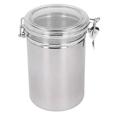 Imagem de SIWOTED Lata selada de aço inoxidável, recipiente de armazenamento de alimentos, recipiente hermético para frutas secas, leite em pó, chá (Extra Grande 2100ml)