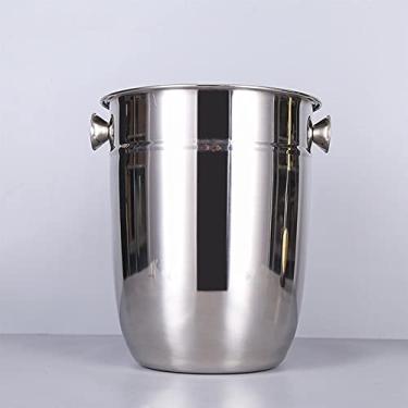 Imagem de GNHGDFFDF Balde de gelo balde de cerveja vinho champanhe balde de gelo grande balde de gelo de aço inoxidável 5l