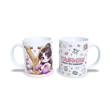 Imagem de Caneca de Cerâmica Branca 325ml com Alfabeto Tema Dorama Amanda (y)