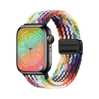 Imagem de Pulseira De Nylon Trançada Compatível Com Apple Watch Series S10 46mm 