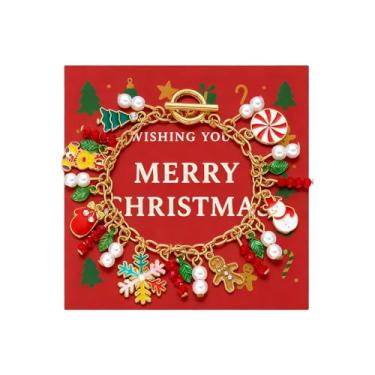 Imagem de 72ore Pulseiras de Natal para mulheres, joias de Natal, pulseiras elásticas femininas, acessórios de roupa de férias, presentes para meias, Large, Zinco, Sem Pedra Preciosa