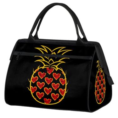 Imagem de Bolsa pequena para o fim de semana, feminina, masculina, rosa, vermelha, dobrável, bolsa esportiva leve para academia, Cor: 61 cm, 15.2*8.3*11.6 inch, Moderno