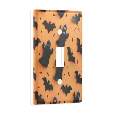 Imagem de Blueangle Capa para placa de parede para interruptor de luz - Halloween Boo Bat Light Switch Cover Decorativa Placa de Parede, Tamanho 1 - Gangue 4,53 x 2,76 polegadas (475)
