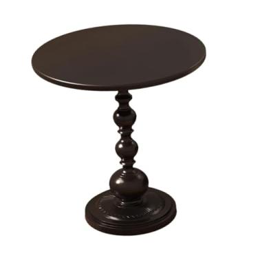 Imagem de IEUDNS Mesa de bebida de café mesa de cabeceira de mesa pequena, mesa de pedestal de sotaque pequeno para escritório, cabine de dormitório, Black S