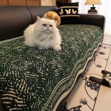 Imagem de HGTRH Capa de sofá em forma de L com espreguiçadeira, capas de sofá de 3 lugares em forma de L, lavável e antiderrapante verde 110 x 110