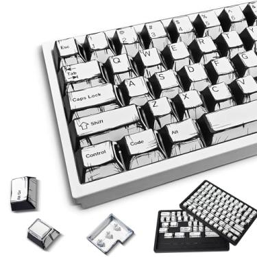 Imagem de Generic Retro Pbt Keycaps - Conjunto De Teclas Mangá Japonês Branco, 141 Teclas, Personalizadas Com Sublimação Tinta Em Perfil Cereja, Estilo Minimalista Para Teclado Mecânico Cherry Mx 60%, 65%, 75