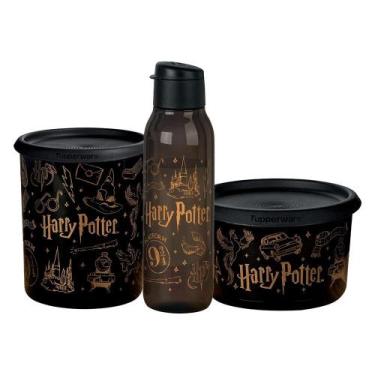 Imagem de Kit Potes e Garrafa Tupperware Harry Potter Instantânea Mágica Hogwart