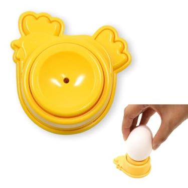 Imagem de Seki Japan Egg Pierce, perfurador de buraco de ovo, descascador de ovos cozidos, picador de ovos para obter um bom ovo cozido, formato kawaii, amarelo
