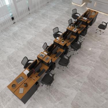 Imagem de Estação De Trabalho 10 Lugares Tech Office 10 Mesas 8 Armári - Preto E Cedro Preto E Cedro