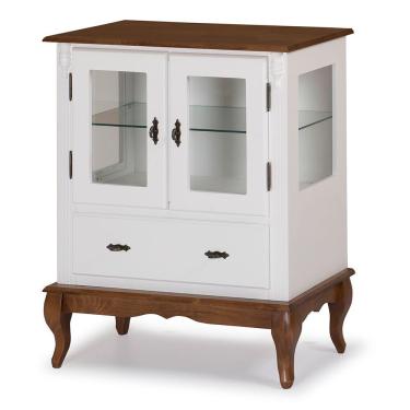 Imagem de Cristaleira Baixa Lateral 2 Portas De Vidro 1 Gaveta - M560312 Garapa - Verniz