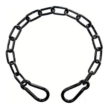 Imagem de Funyfa Cadeado de corrente de portão, corrente de aço inoxidável 304 de 23,6 polegadas com mosquetões, corrente preta de porta de aço resistente para quintais, gaiolas de animais de estimação, celeiro
