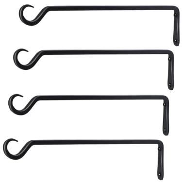 Imagem de Cabide de plantas de 40,6 cm, suporte resistente para pendurar plantas ao ar livre, gancho de parede de plantas pesado, para pendurar alimentadores de pássaros, plantadores, lanternas, sinos de vento