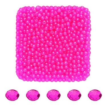 Imagem de Mandala Crafts Contas de cristal briolette rosa choque de 3 mm – 1500 contas de vidro facetadas para fabricação de joias, suprimentos de contas, artesanato DIY, pulseiras, colares, brincos e contas