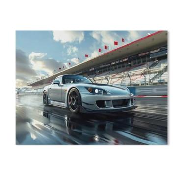 Imagem de HouLaiZhe Jdm Sports Car S2000 Track Sports Posters Tela Estética Decoração de Parede Pintura de Parede Impressão de Sala de Galeria Decoração de Parede para Quarto Sala de Estar Escritório 18 x 24