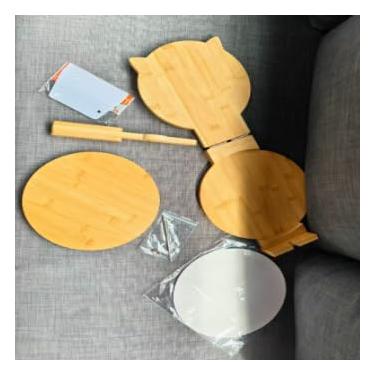 Imagem de QVEEQ Prensa de tortilha de madeira premium, prensa de tortilha de 25,4 cm, máquina de tortilha com 50 peças de papel manteiga para tortilhas roti burrito, tacos mexicanos, patacones redondos (redondo