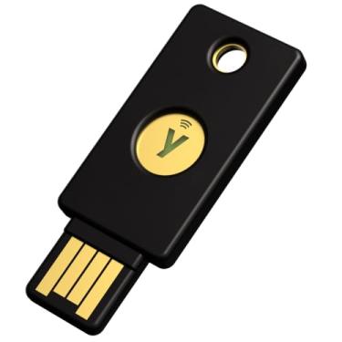 Imagem de Yubico Chave de segurança Autenticação de dois fatores (2FA) Compatível com Microsoft , conecte via USB-A ou NFC, certificado FIDO U2F/FIDO2