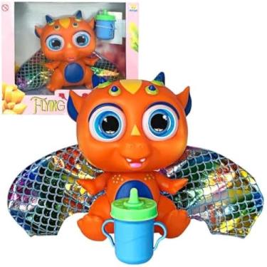 Imagem de Bebe brinquedo voador laranja com asas pequenas e flexiveis, encantador