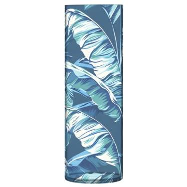 Imagem de CEBUGI Vaso de flores de folhas tropicais, 10 x 30 cm, vaso cilíndrico para flores, vaso transparente inquebrável para decoração de casa de festa de casamento
