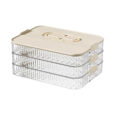 Imagem de Ｂｅｓｇａ Organizador de Bolinhos, Organizador de Geladeira, Bandeja Empilhável para Congelamento, Bandeja para Conservação de Alimentos (Carne, Massa, Lanches, 3 Camadas