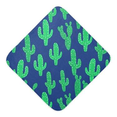 Imagem de Burbuja Toalha de banho Cactus Baby - Toalha com capuz de musselina macia e absorvente para recém-nascidos e bebês, 89 x 89 cm