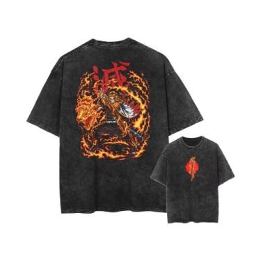 Imagem de Camiseta Oversized Vintage Streetwear Com Estampa Gráfica De Anime Har