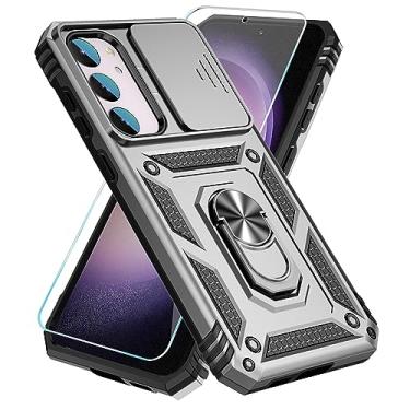 Imagem de SunStory Capa de celular para Samsung Galaxy S23 com protetor de tela HD e capa de câmera deslizante e suporte de anel girado, [grau militar] [2 em 1] capa de telefone para Galaxy S23 de 6,1 polegadas