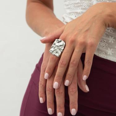 Imagem de Anel de ouro grosso para mulheres, anel de compromisso de noivado empilhável, design de junta ajustável, conjunto de joias estilo boêmio, presentes de natal presentes de amizade para mulheres dia dos