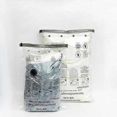 Imagem de 2 sacos de armazenamento a vácuo que economizam espaço (39,9 cm x 59,7 cm) – vedação de compressão hermética para roupas, roupas de cama, travesseiros, colchas e cobertores – durável, design