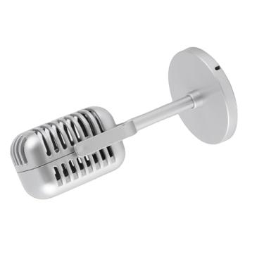 Imagem de Naroote Microfone de Plástico Clássico para Filmar Shows de Dança, Festa de Halloween Usando Adereços Cantando Brinquedo Infantil, 3,1x6,5x2in (Prata)