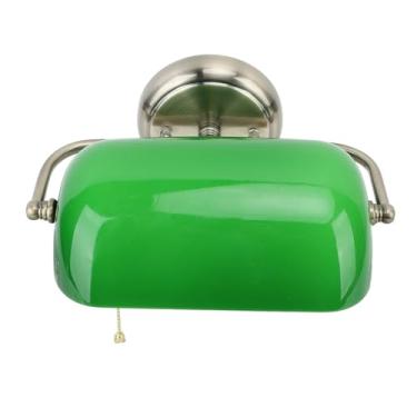 Imagem de Eujgoov Lâmpada de Parede Banqueiro Verde Vintage ângulo Ajustável Arandela Com Sombra de Vidro Verde para Quarto Sala Estar Escritório Design Clássico