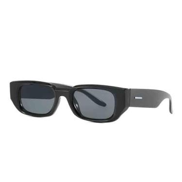 Imagem de Óculos de Sol de Armação Pequena Unissex com Hastes Largas e Proteção UV400 para Esportes ao Ar Livre, Corrida e Ciclismo, Preto e Cinza