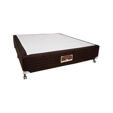 Imagem de Base Box de Casal Castor Sellect P com Revestimento em Tecido Suede 40x138x188cm - Marrom