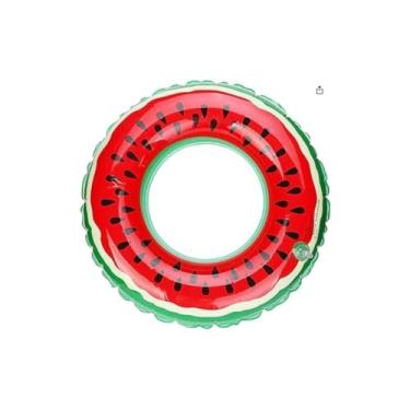 Imagem de Boia Inflável Circular Infantil Melancia, 60cm Diâmetro, Material PVC, para Crianças Maiores de 5 Anos