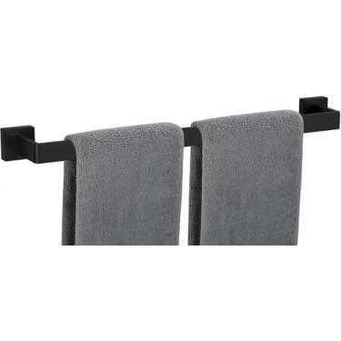 Imagem de Toalheiro para banheiro 61 cm preto fosco suporte de toalha 12/16/20/24/28/32/36 polegadas SUS304 à prova de ferrugem toalheiro quadrado moderno para parede de banheiro (1, preto fosco, 61 cm)
