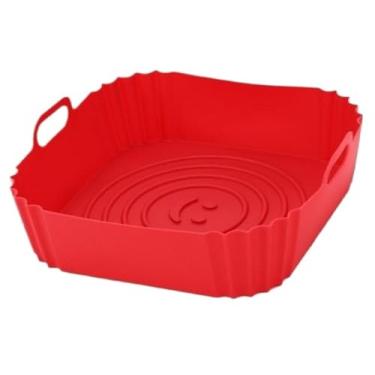 Imagem de Kit Formas de Silicone Quadrada 16x16cm Assadeira Air Fryer e Forno Forma para Fritadeira Elétrica com Alça(5)
