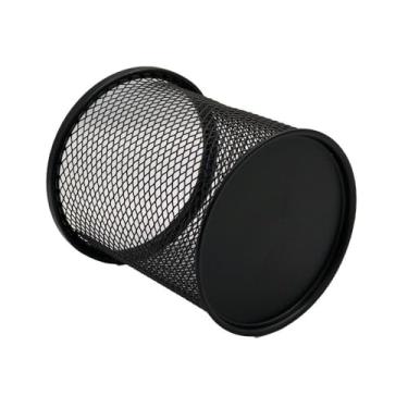 Imagem de Porta Lápis Organizador de Mesa Aramado, Metal Preto, 13x10x8cm, 55g, para Escritório