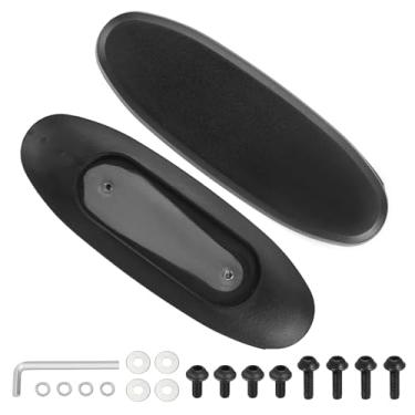 Imagem de PATIKIL 1 par de substituição de descanso de braço para cadeira de escritório, capa de couro para cadeira de escritório PU 10 cm orifício de montagem com parafusos para cadeiras de jogos, apoio de