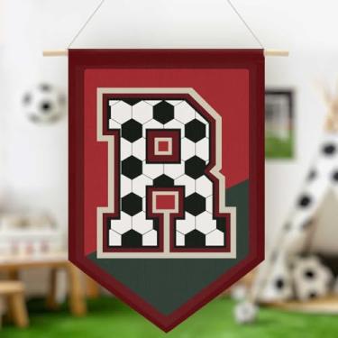 Imagem de Faixa de lona de parede suspensa de futebol, faixa de lona pendurada com alfabeto, decoração de arte de parede para sala de estar, quarto, Copa do Mundo FIFA Jersey futebol futebol entusiastas
