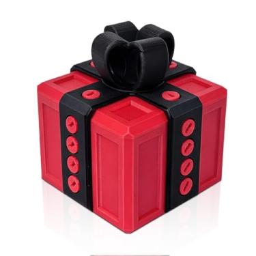 Imagem de Frdhee Caixa de presente irritante com parafusos, caixa desmontável para dar de presente, quebra-cabeça de brinquedo, surpresa engraçada, caixa de presente de Natal (preto vermelho)