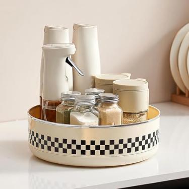 Imagem de Generic Organizador Giratório de Mesa, Organizador Giratório de Mesa Durável e Elegante para Casa, Economia de Espaço para Cozinha (Design de tabuleiro de xadrez)