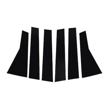 Imagem de Asixxsix 6 Peças de Acabamento de Postes de Pilar de Porta de Carro, Postes de Pilar de Janela de Porta de Carro Substituição de Guarnição para CR-V 2017-2022 Tampas Decorativas de (Preta)