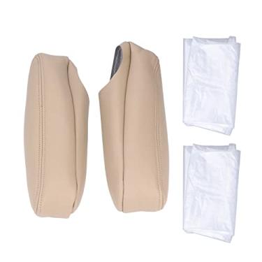 Imagem de Capa de apoio de braço do banco dianteiro do carro, substituição de couro artificial para 1500 2000-2006 (Bege)