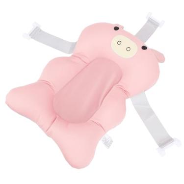 Imagem de Cryfokt Almofada de Assento para Banheira de bebê, Almofada de Suporte de Banho Macia e Confortável para Bebês, Design Ajustável para a Maioria das Banheiras, Material de Algodão de Fibra de Poliuretano (Rosa)