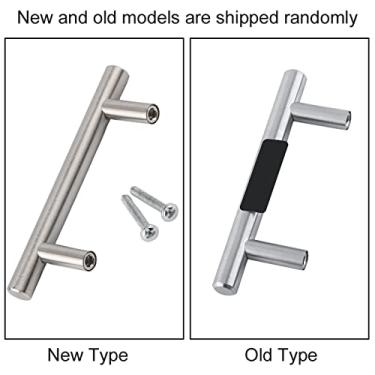 Imagem de Puxador de Gabinete em Aço Inoxidável Premium para Armário Cozinha Termocepção Escovada Diâmetro 10mm Fornecido com Dois Parafusos Cada