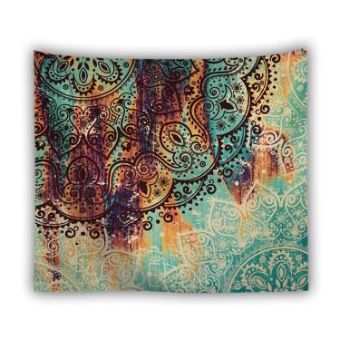 Imagem de Microtecido de parede de flores de tapeçaria Mandala 150x150cm