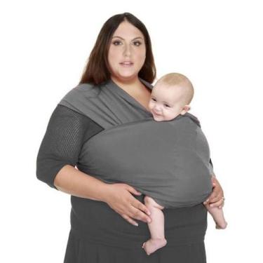 Imagem de Mamãe Canguru Baby Sling Plus Size Malha 100 Algodão 0 A 2, Cinza