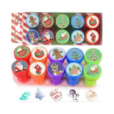 Imagem de Carimbos De Natal Para Crianças Com 24 Designs, Carimbos Auto-Colorido
