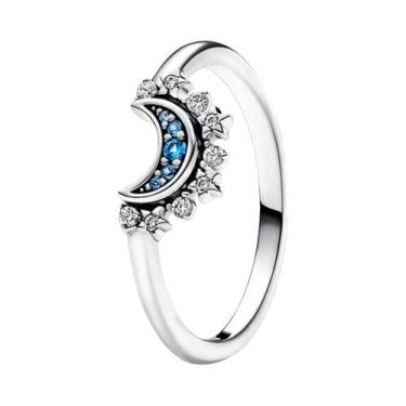 Imagem de Anel De Pedra Coração Luminosa Vermelha Em Forma De Floco De Neve Com 