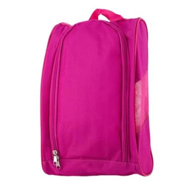 Imagem de harayaa Bolsa para transportar sapatos de golfe, ideal para viagens, treinos e academia. Feita em tecido Oxford respirável, perfeita para guardar acessórios, Rosa Vermelha